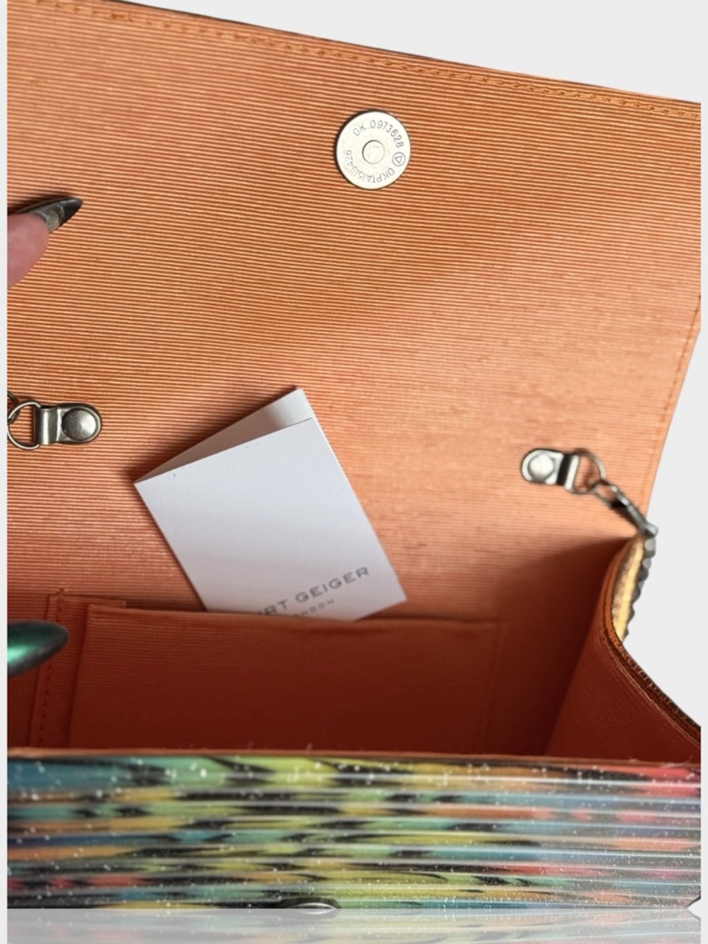 Kurt Geiger 🪢RARE Rainbow Zebra-Print Party Clutch - Picture 8 of 8